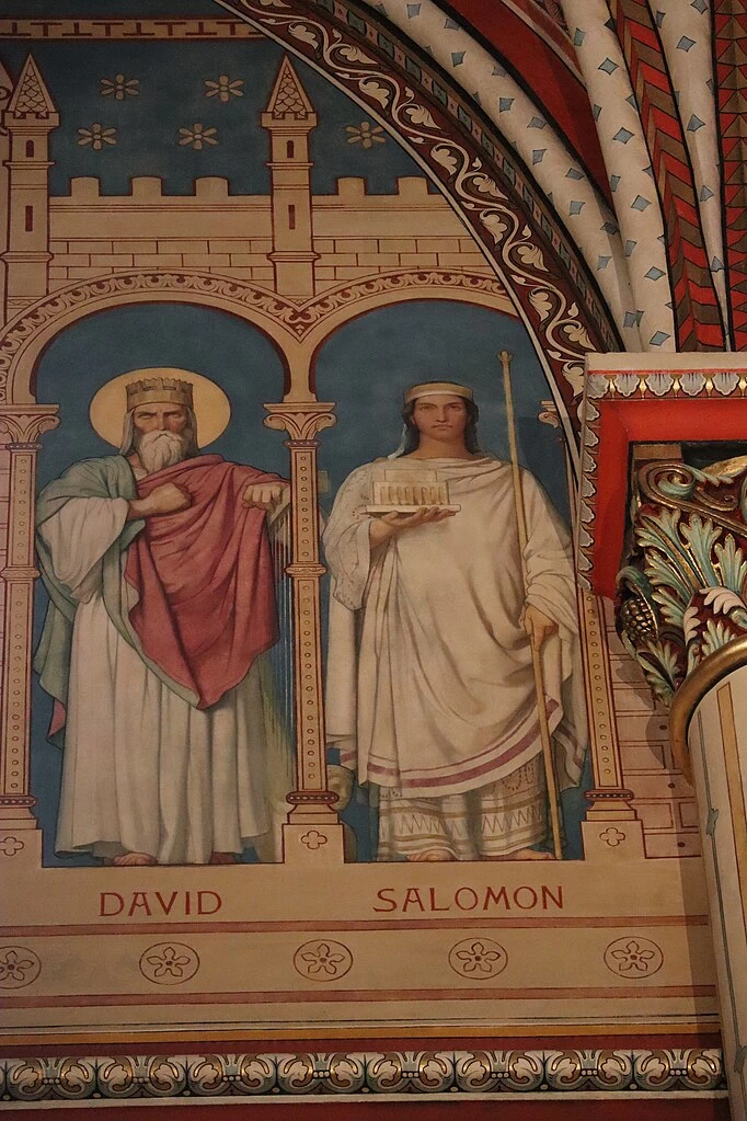 Hippolyte Flandrin - Murales dell'Abbazia di Saint, Germain, des, Prés, Davide e Salomone